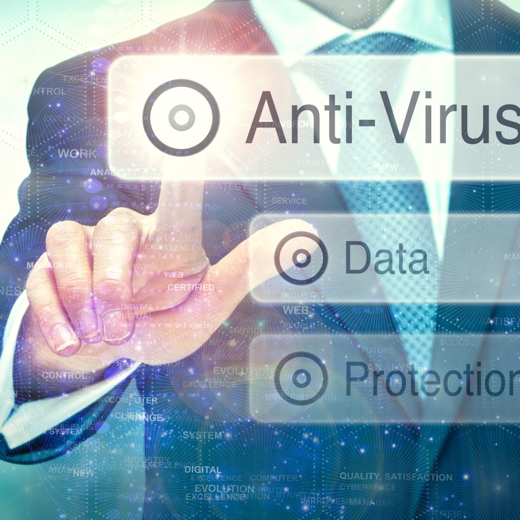 Anti-Virus concept on a computer display
