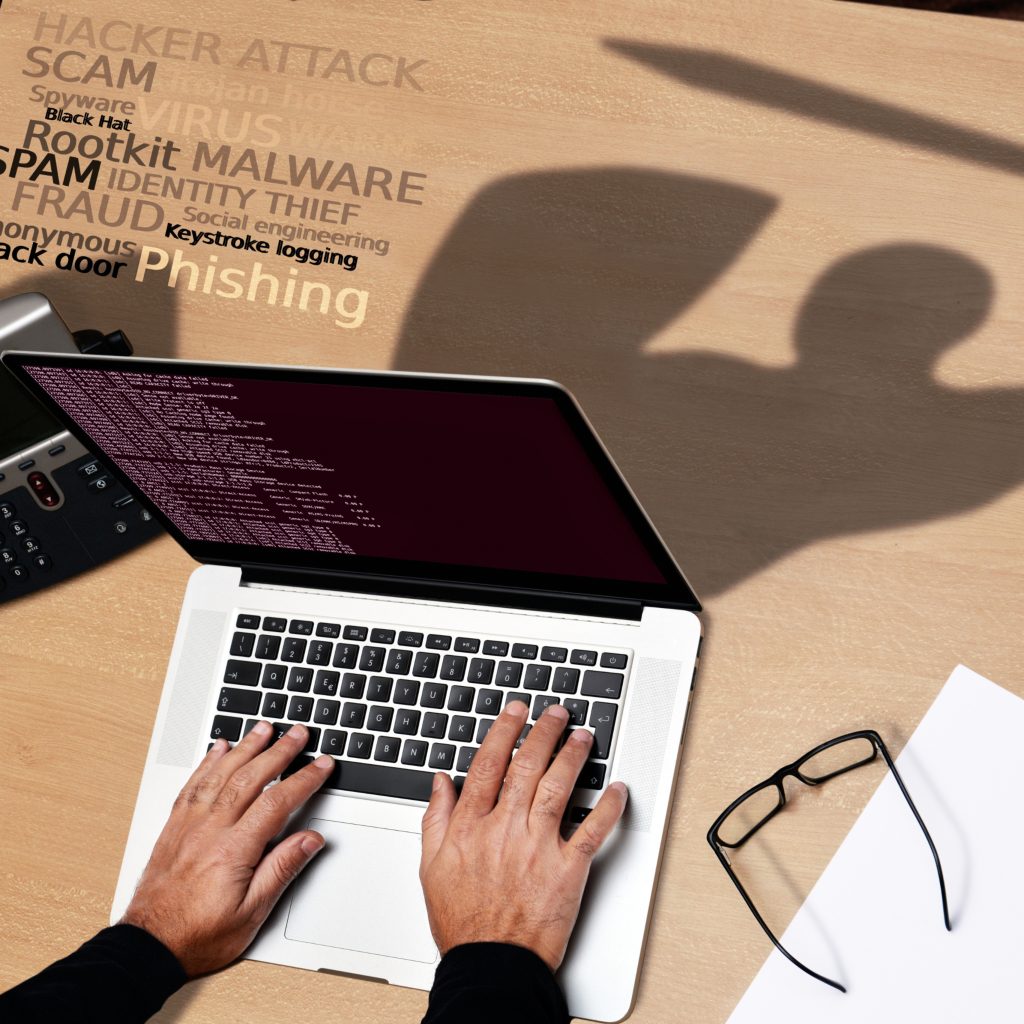 computer hacker versus antivirus software protection